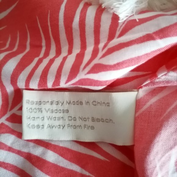 Cleobella Womens Pink V-Neck Tie Waist Tropical Swimwear Kimono Cover Up OS - Picture 7 of 7